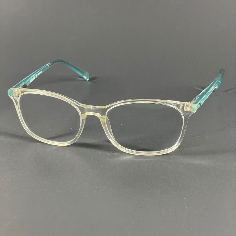 Puma PJ0049OCOS 001 Clear Blue Square Eyeglasses Frames Unisex with Case - Picture 3 of 10